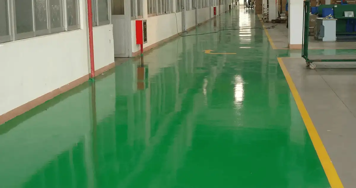 A factory floor professionally covered and marked with epoxy flooring in Newark, NJ