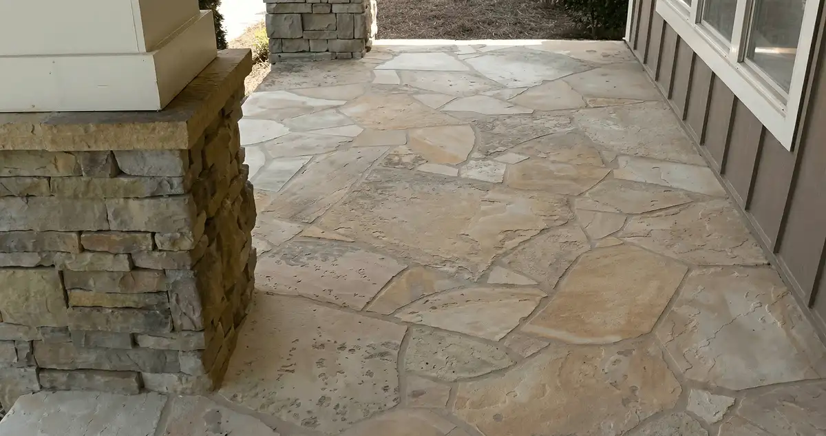 House entrance with professionally installed stone flooring in Newark NJ